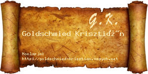 Goldschmied Krisztián névjegykártya